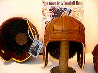 Red Grange leather football helmet
