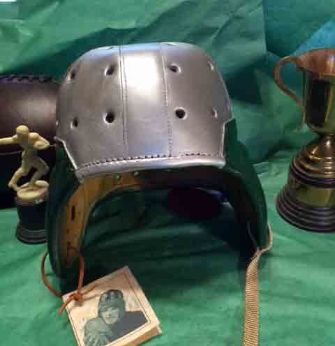 1940  Leather Philadelphia  and  WWII Steeglers Football helmet 