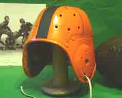 Iliinois Syracuse leather football helmet