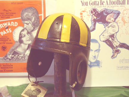 Iowa leather football helmet