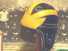 Michigan leather football helmet