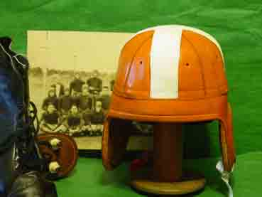 Oklahoma State Leather football helmet