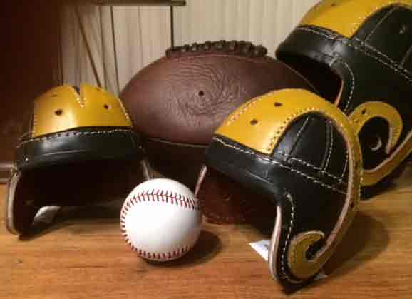 Los Angelas Rams mini leather football helmet