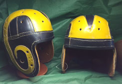LA Rams leather football helmet