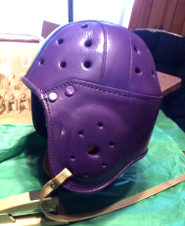 TCU leather football helmet